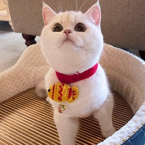 Cat bib decoration handmade scarf dog bib cute teddy saliva towel kitten kitten woven collar cat accessories pet