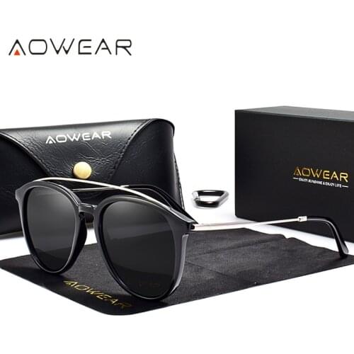 AOWEAR 2021 Vintage Polarized Sunglasses for Women Men Fashion Pink Driving Sun Glasses Unisex Shades Glasses Gafas De Sol Mujer