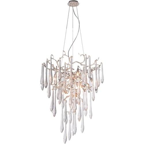 High quality copper K9 crystal water drops modern round ceiling chandelier