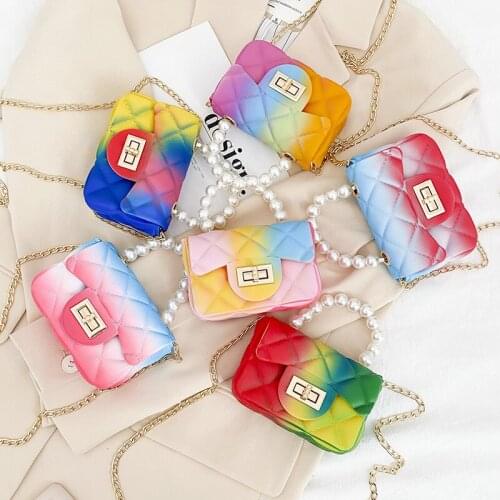 2021 Summer Hot Selling Girl Colorful Small Bags Chain Crossbody Mini Candy Color Cute Purses Children Handbags