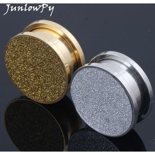 Flesh Tunnel Plug Glitter Glitzer Fake Plug Tunnel Piercing Silver Gold 4-20mm body jewelry Earring Ear screw expander
