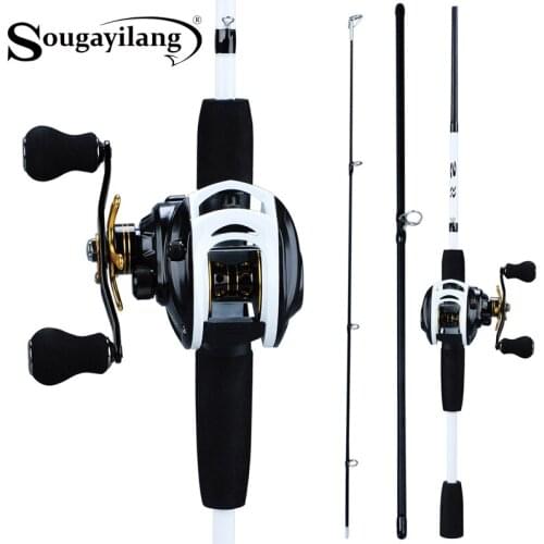 Sougayilang 2020 New Fishing Rod Reel Combo Portable 3 Sections 175CM Lure Fishing Rod and 9+1BB Baitcasting Reel Set