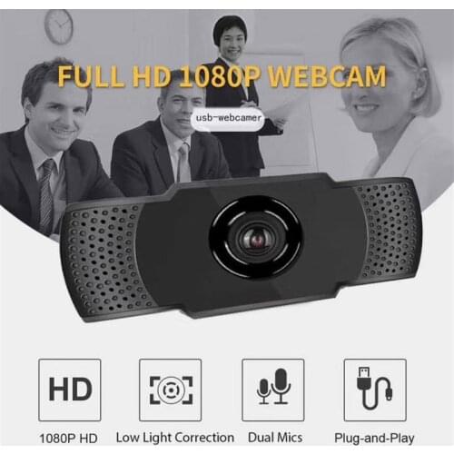 USB2.0 High Definition 1080P Webcam Driver-free Optical Lens 30° Rotation With Sound Absorption Microphone Computer Camera
