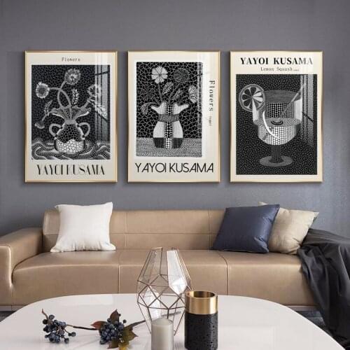 Japanese Artist Yayoi Kusama Classic Posters and Prints Polka dot Art Abstract Canvas Painting Wall Picture Gallery Home Decor