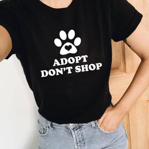 Adopt Don't Shop Dog Mom T shirt New Arrival 100%Cotton Funny T Shirt Dog Lover Shirt Pet Lover Gift