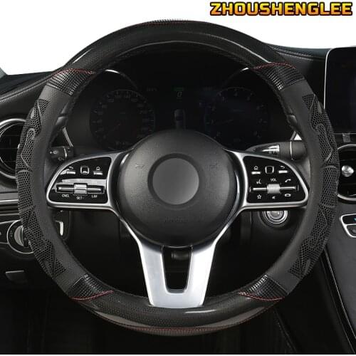 ZHOUSHENGLEE Microfiber Leather Car Steering Wheel Cover Dodges Viper Caliber Journey Ram 1500 Challenger Charger Nitro Durango