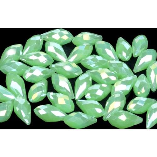 Green AB Briolette Pendant Waterdrop AAA Crystal beads 6*12mm Teardrop Glass Beads For Jewelry Making Bracelet DIY