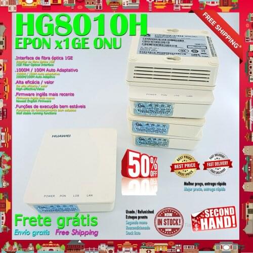 10/14/20pcs Lot HG8310M GE GPON ONU SecondHand Gigabit 1GE 1Port FTTH Terminal as 8010H Epon GE English os Network router