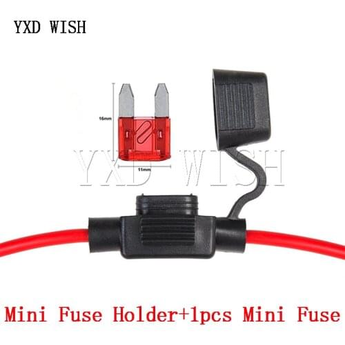 10pcs Waterproof Auto inline Mini In-Line Fuse Holder + 1pcs Fuse Inserts Diy Kit