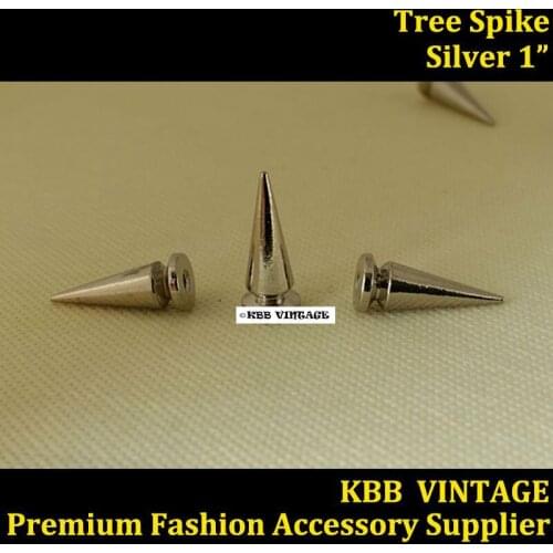 100pc 1"Wholesale Screwback Spikes Punk Leathercraft Accessories Silver +Worldwide shipping