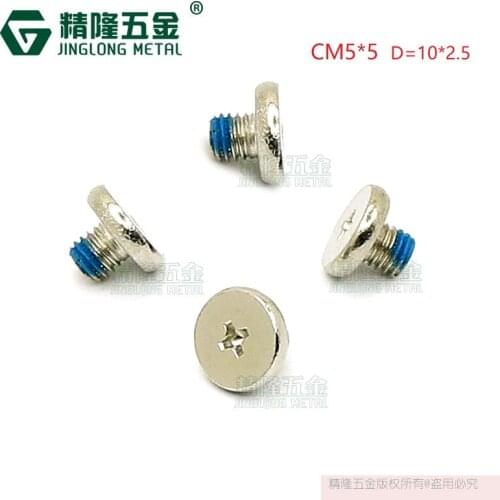 100pcs Cross Phillips Ultra Thin Super Low Flat Wafer Head Screw Bolt for Laptop CM5*5 computer screw with nylok