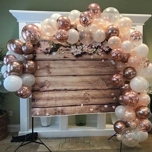 117Pcs Rose Gold Confetti Balloons Garland Kit Chain Chrome Metal Globos Helium Wedding Decorations New Year Decors 2021 Navidad