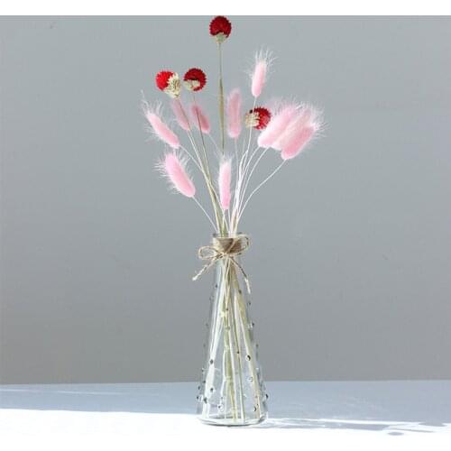 15pcs 20-30cm Bunnny Tail Grass Red Strawberry Dried Flowers Wedding Supply Marriage Flores Christmas Home Room Table Decoration