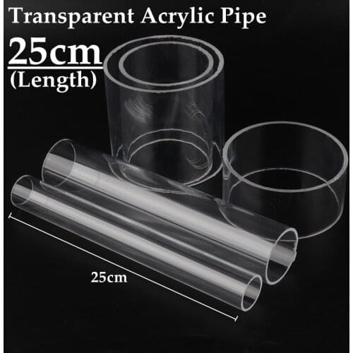 2pcs 25cm O.D16-110mm High Transparent Acrylic Tube DIY Aquarium Fish Tank Clear Glass Pipe Industry Clear Acrylic Pipe