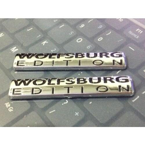 2pcs WOLFSBURG EDITION Emblem ABS Chrome Car Trunk Rear Side Decal Sticker Badge