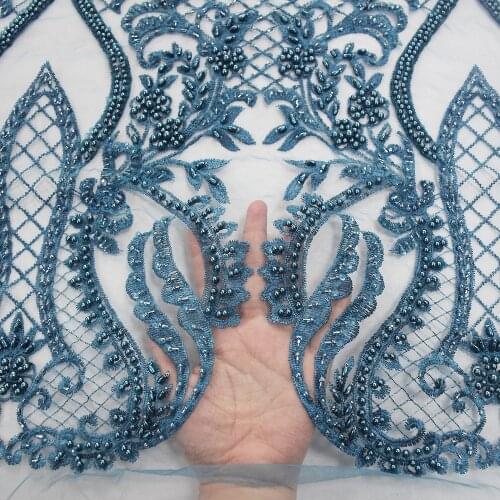 2021 Good Quality Heavy Handwork Beaded Lace With Pearls HY1128-1