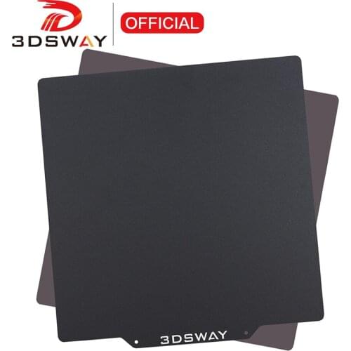 3DSWAY 3D Printer Accessories Textured PEI Spring Steel Sheet Powder Coated Build Plate Magnetic Base Heat Bed Platform Ender 3