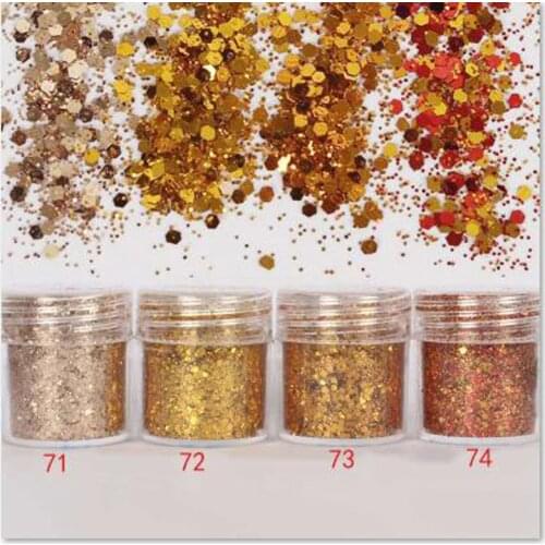 4 Boxes/ in one 10ml Shiny golden series Nail Glitter Powder Sequins Powder For Nail Art UV Resin Jewelry Glitter Powder DIY