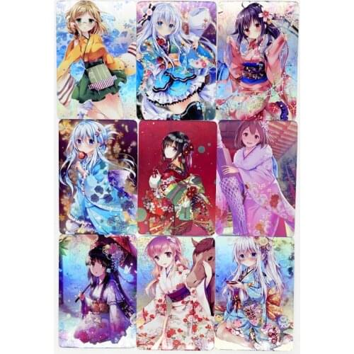 9pcs/set ACG Kimono Maiden Toys Hobbies Hobby Collectibles Game Collection Anime Cards
