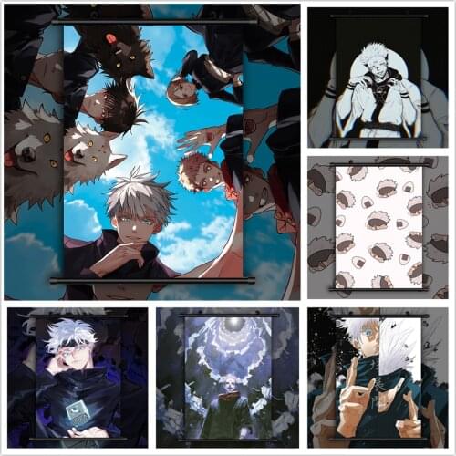 Jujutsu Kaisen Satoru Gojou Fushigura Megumi Anime Manga HD Print Wall Poster Scroll