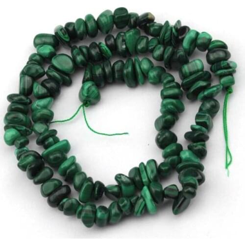 7-8mm freeform natural malachite stone beads DIY loose beads for jewelry making strand 15" wholesale