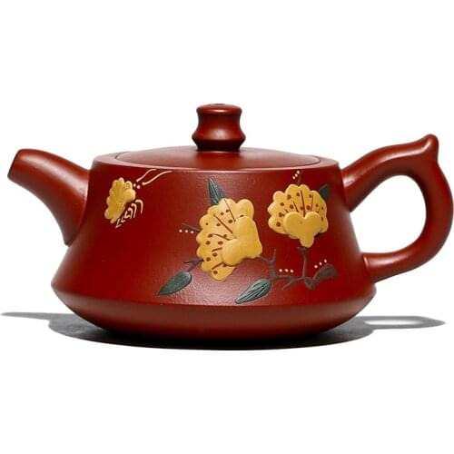 Yixing Purple Clay Teapot 150ml Zisha Pot Dahongpao Famous Wang Guowang Handmade Column Base traditional chinese Kungfu tea set