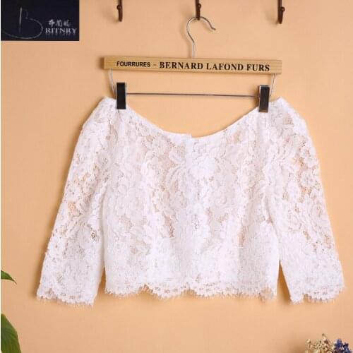 CJ111602 New Arrivals Wedding Wrap Bolero Half Sleeves Women Bolero Lace Bolero Wedding Jackets