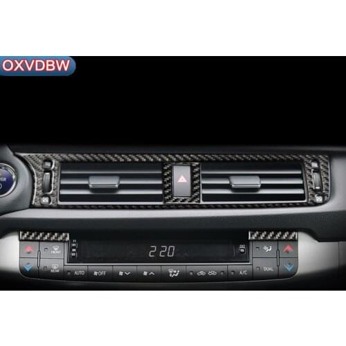 For LEXUS CT200h F-SPORT LHD RHD Accessories Carbon Fiber Car Interior Central Air Conditioner Outlet Decorative Cover Sticker