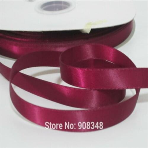 3/8'' 9mm 100% polyester Wine Dark Red double sided satin ribbon for gift hair bows garments Accessories PR275
