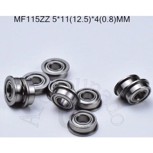 MF115ZZ 5*11(12.5)*4(0.8)MM MR115 Flange bearing metal sealed free shipping ABEC-5 chrome steel miniature bearings