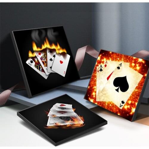 Burning Queen King Poker Quotes Playing Cards Canvas Painting Wall Art Picture for Bar Pub Club Casino Decor Posters and Prints