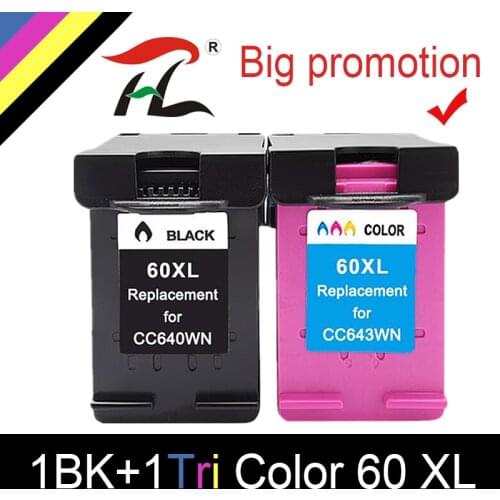 HTL Ink cartridge 60XL Compatible for hp 60 xl hp60 F2480 F2420 F4480 F4580 F4280 D2660 D2530 D2560 PhotoSmart C4680 printer