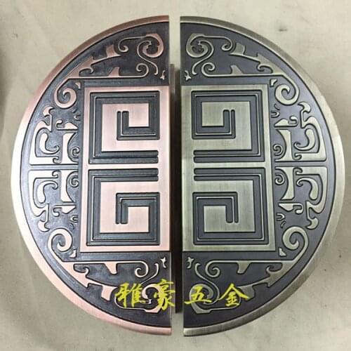 Chinese antique back shaped glass door handle door handle half door handle antique bronze