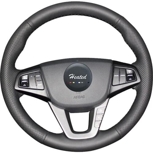 Heated Microfiber leather Car Steering Wheel Cover for Hyundai Mistra 2013 2014 Modern map braid on the steering wheel