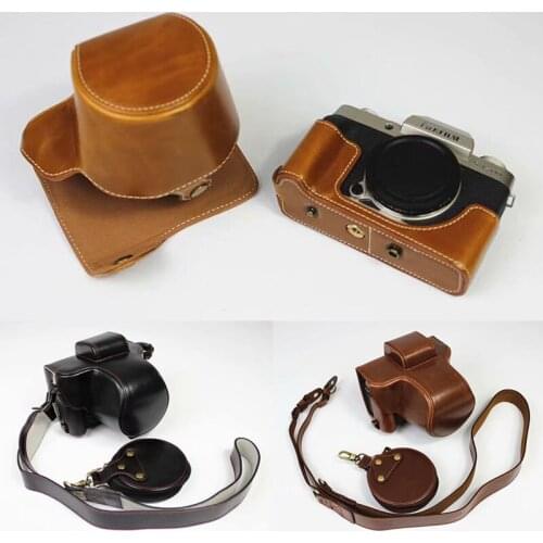 Leather Camera Hard case Bag Grip strap for Fujifilm Fuji X-T200 XT200 15-45mm