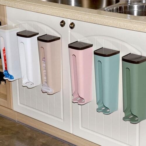Garbage Bag Storage Box Wall Hanging Wall Mounted Trash Bag Storage Box Holder Plastic Shopping Bags Storing Rack Home Organizer