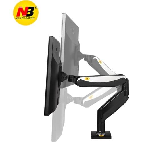 NB F85A Desktop Mechanical Spring Full Motion 22-32 inch Monitor Holder Mount Arm with Two USB Ports Bracket Loading 2-8kgs