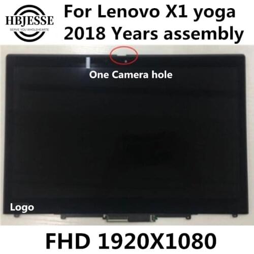Original 14'' LED LCD Screen Touch Digitizer Assembly B140HAN03.6 FHD LP140QH2 SPB1 QHD + Frame For Lenovo X1 Yoga 2018 Version