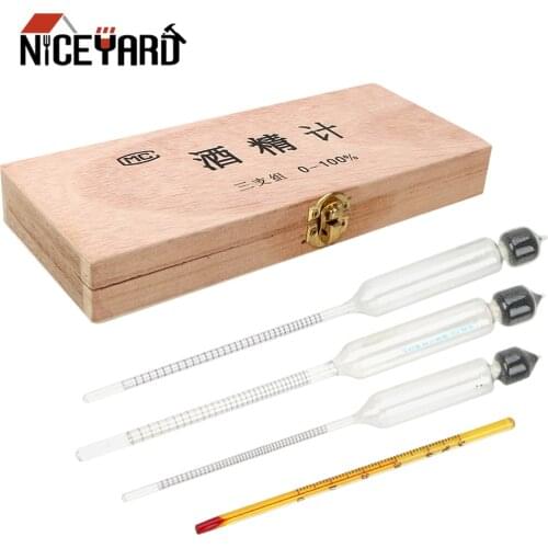 NICEYARD 4 Piece/set 0-100% Alcoholometers Concentration Meter for Wine Alcohol Professional Breathalyzer Alcohol Tester