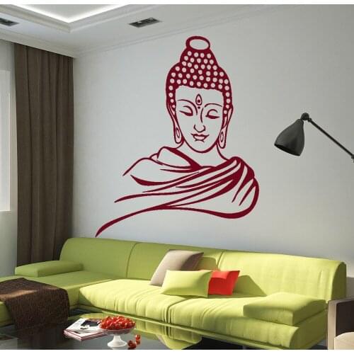 Religious Buddha head removable vinyl wall stickers Art Mural wall decals home decor living room study, Y-73