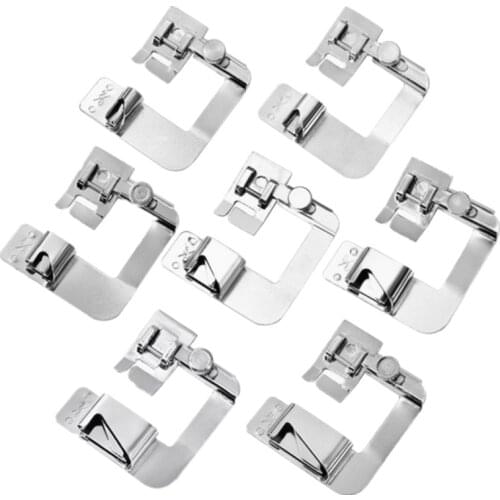 7size Foot Roll of cloth#6290-2/3/4/5/6/7/8 Domestic Sewing Machine Hemmer Foot Rolled Hem Foot Snap on For Singer Brother