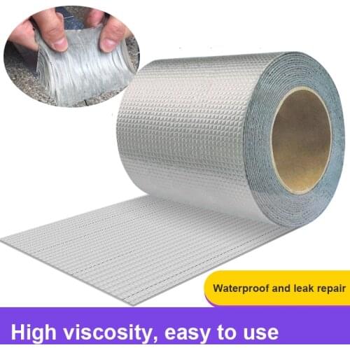 Aluminum Foil Butyl Rubber Tape Self Adhesive High Temperature Resistance Waterproof for Roof Pipe Repair Caulking Fix Duct
