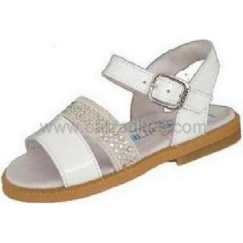 Sandals acharoladas blancas-beiges skin for girl of Andanines