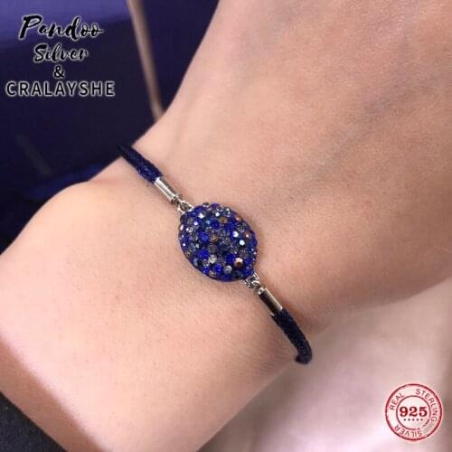 2021 S925 Sterling Silver Jewelry 1:1 Copy, Swan Power Earth Sign Cancer Scorpio Pisces Blue Weaving Rope Bracelet With Logo