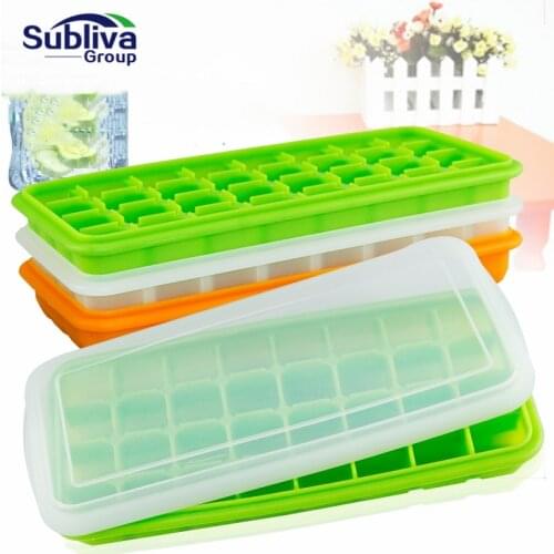 DIY Creative Big Ice Cube Mold Square Shape Silicone Ice Tray Fruit Ice Cube Maker Bar Kitchen Accessories