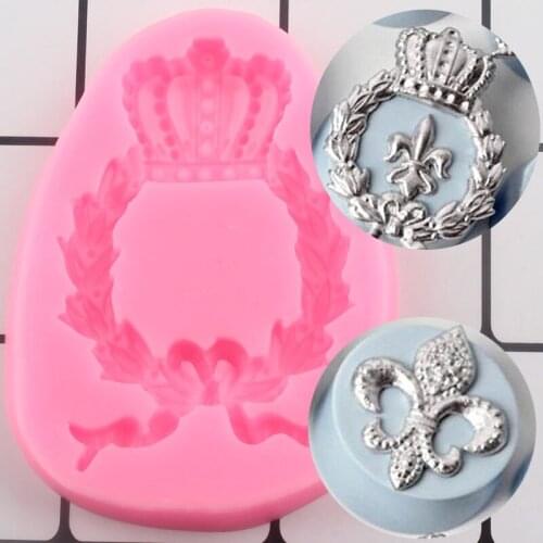 Crown Silicone Mold Wedding Relief Border Fondant Cake Decorating Tools Kitchen Baking Chocolate Gumpaste Candy Resin Clay Mould