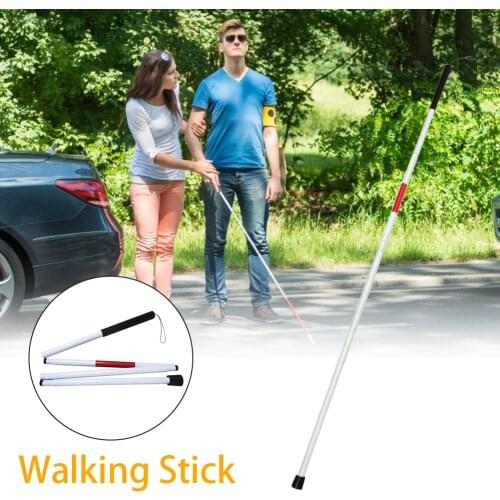 Folding Guide Stick Non-slip Visually Impaired Crutch Cane Blind Walking Stick Walker Aluminium Collapsed Cane Trekking Poles