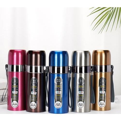 500ml Thermos Bottle Water Bottle Vacuum Flask Sealed Leakproof Stainless Steel Portable Milk Big Capacity Travel Insulated Cup