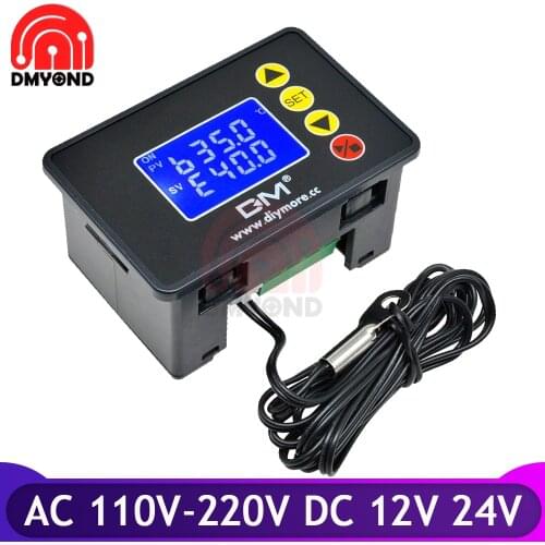 AC 110V-220V DC 12V 24V 1.37" LCD Display Temperature Humidity Controller Thermostat Module Incubator Thermal Control Hygrometer