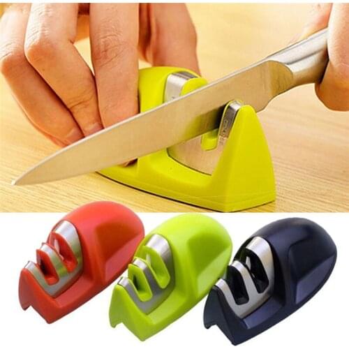 1pc Sharpening Stone Two Stages Kitchen Knife 2 Slot Electric Steel Ceramic Home Sharpener Quick Whetstone Kitchen Tools